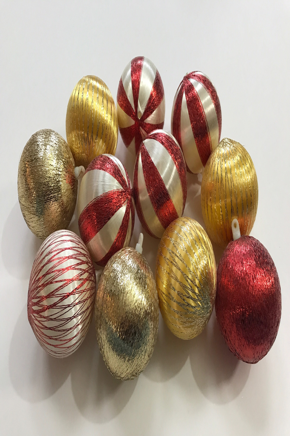 Satin Christmas Tree Balls Baubles Ornaments Retro Vintage s