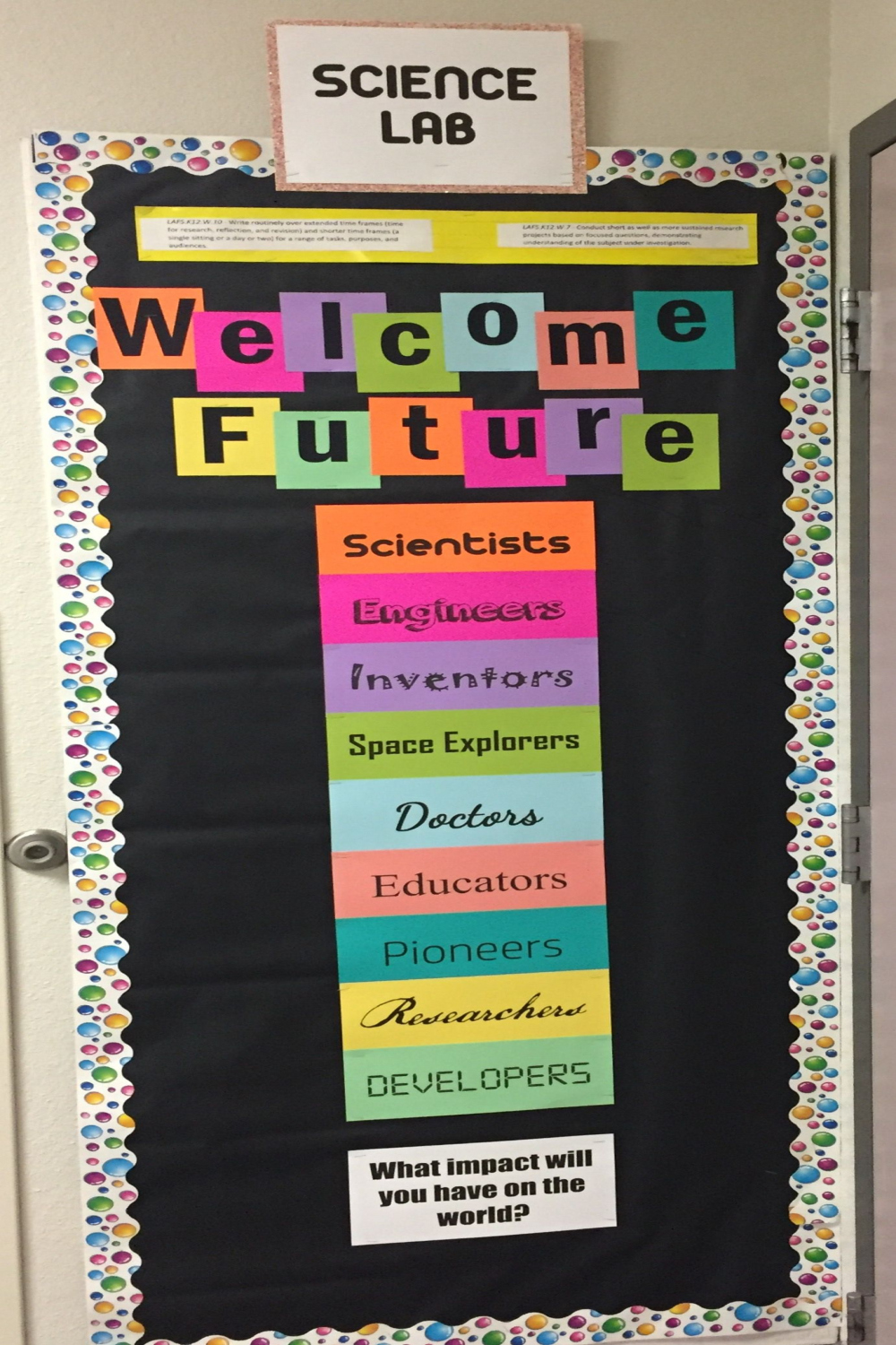 Science bulletin board - elementary school  High school science