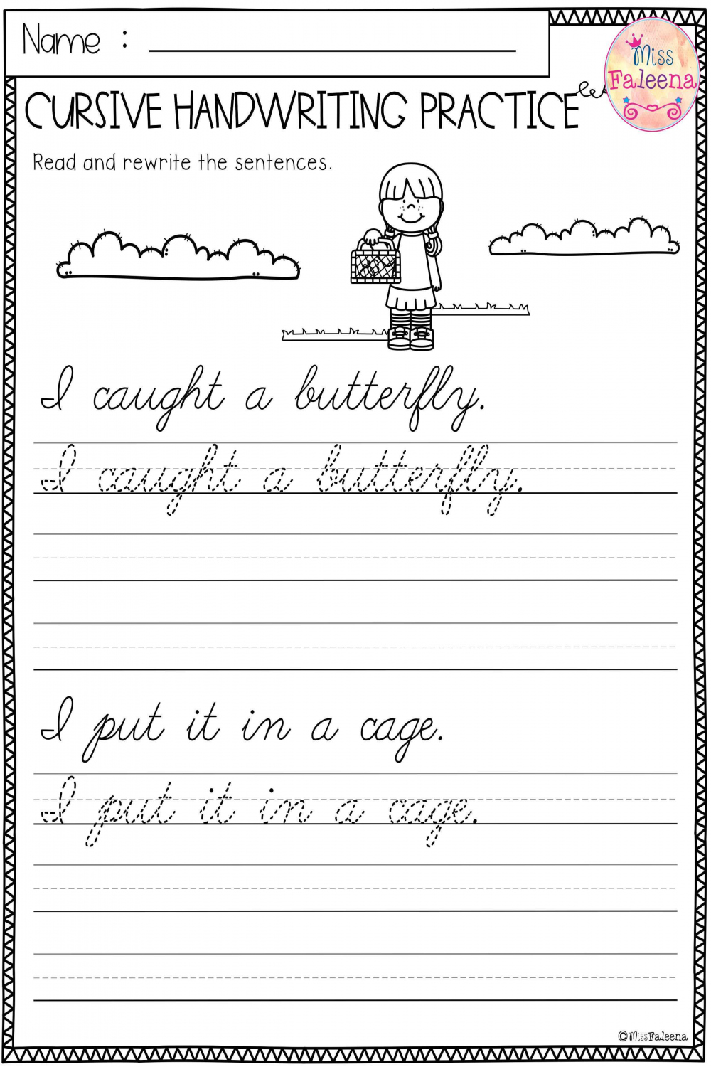 Spring Cursive Handwriting Practice  Cursive handwriting practice