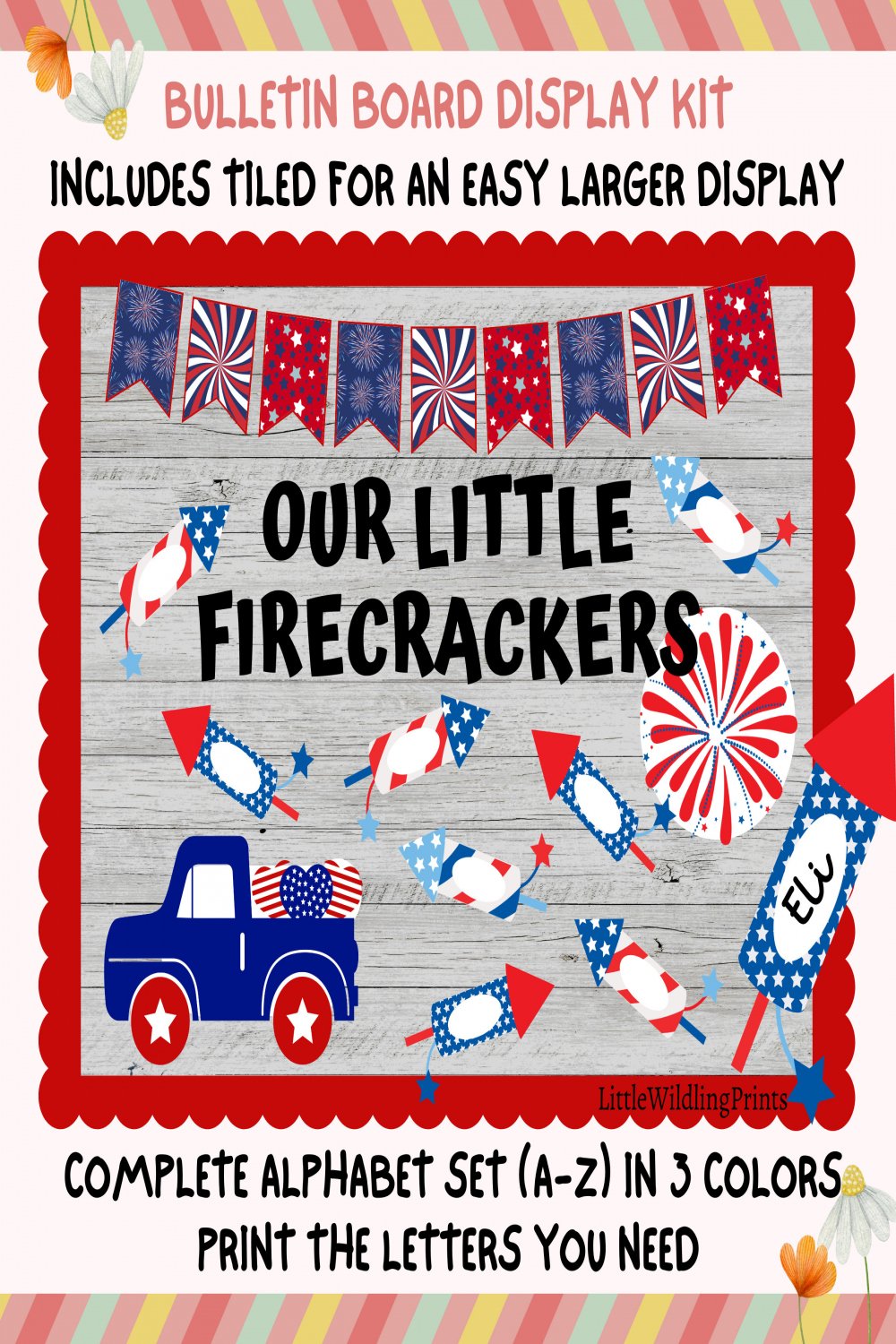 th July Firecracker Class Bulletin Board US Firework Truck - Etsy