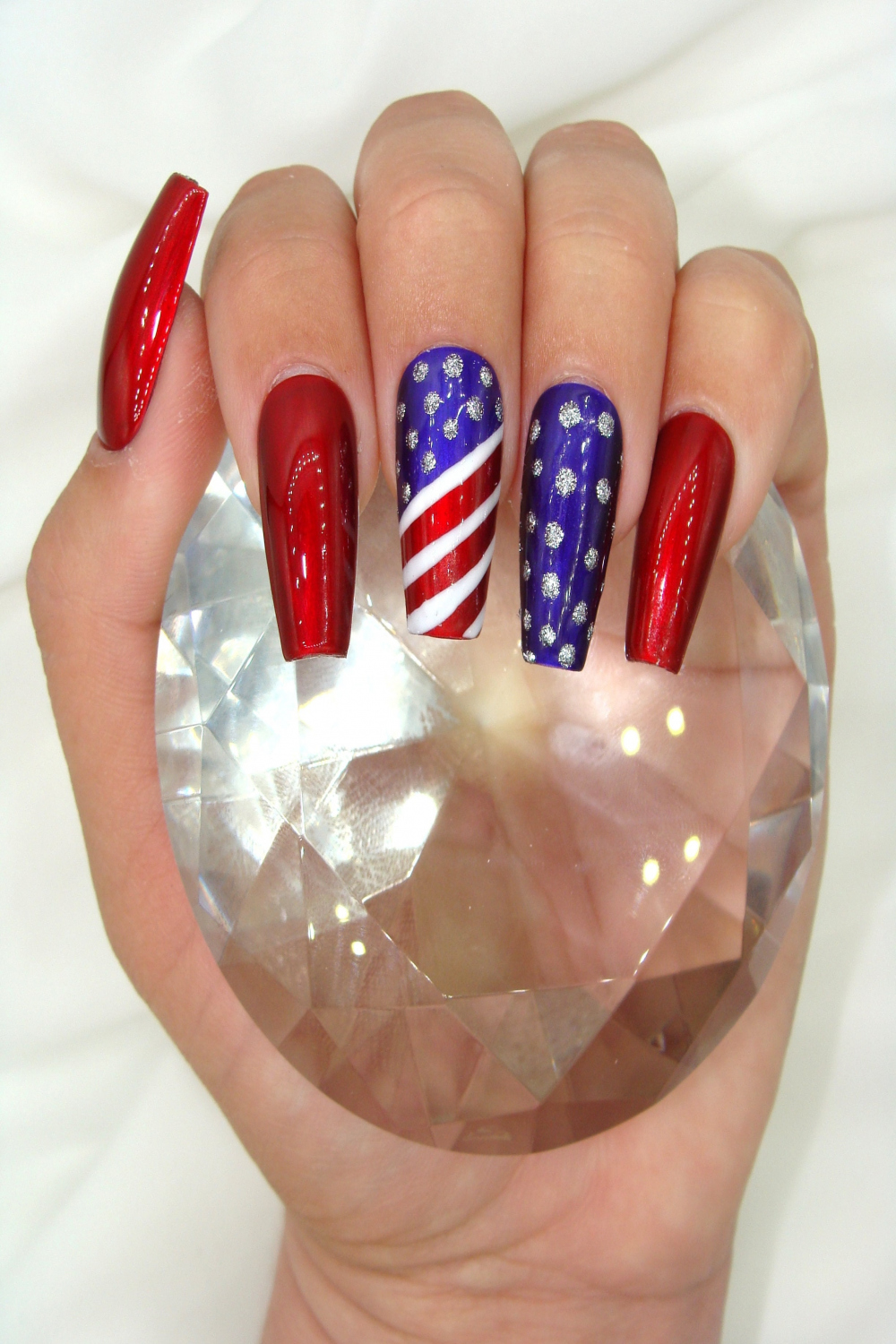 th of July Nails Luxury Press on Nails Apres Gel Press - Etsy