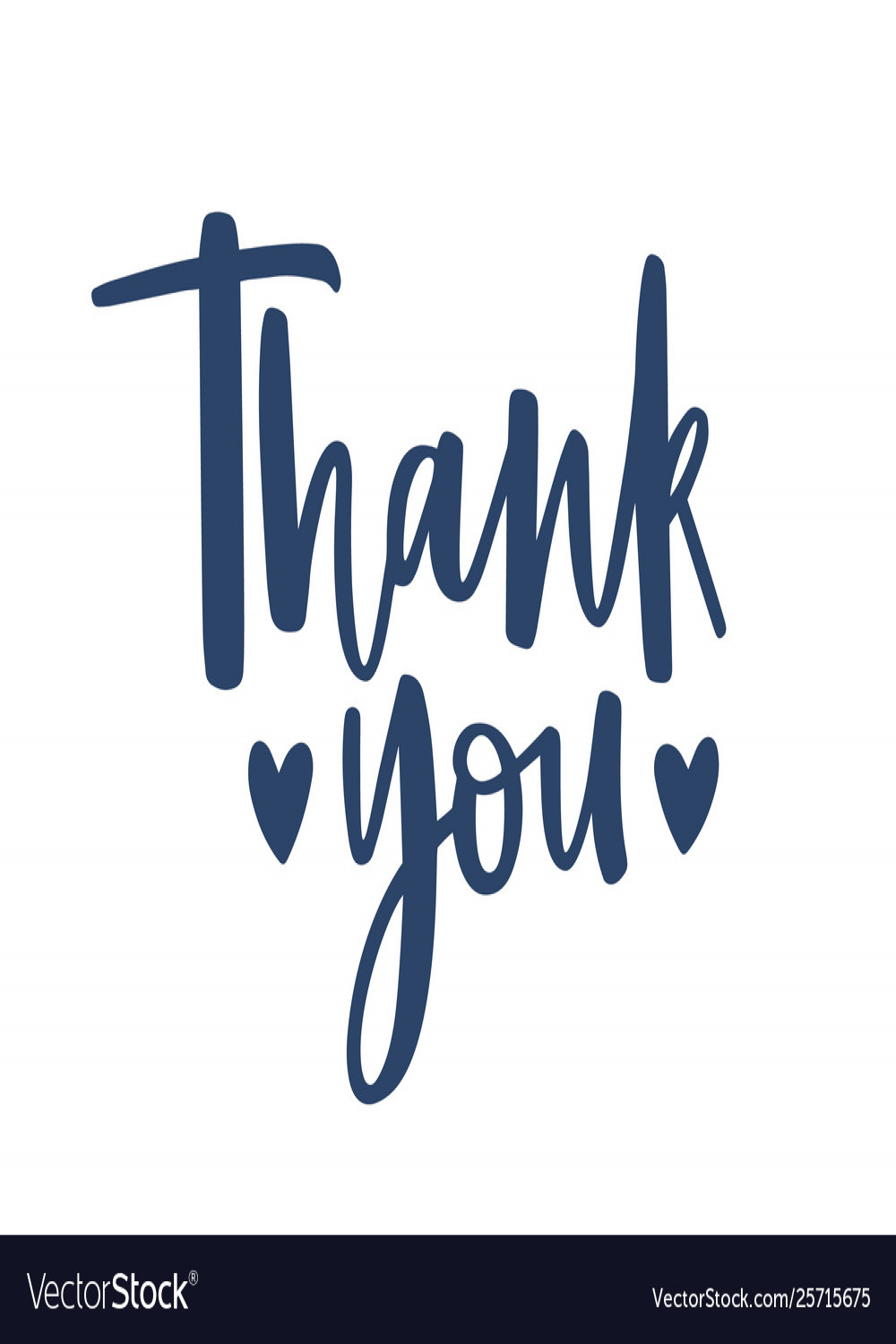 Thank you word handwritten with cursive Royalty Free Vector