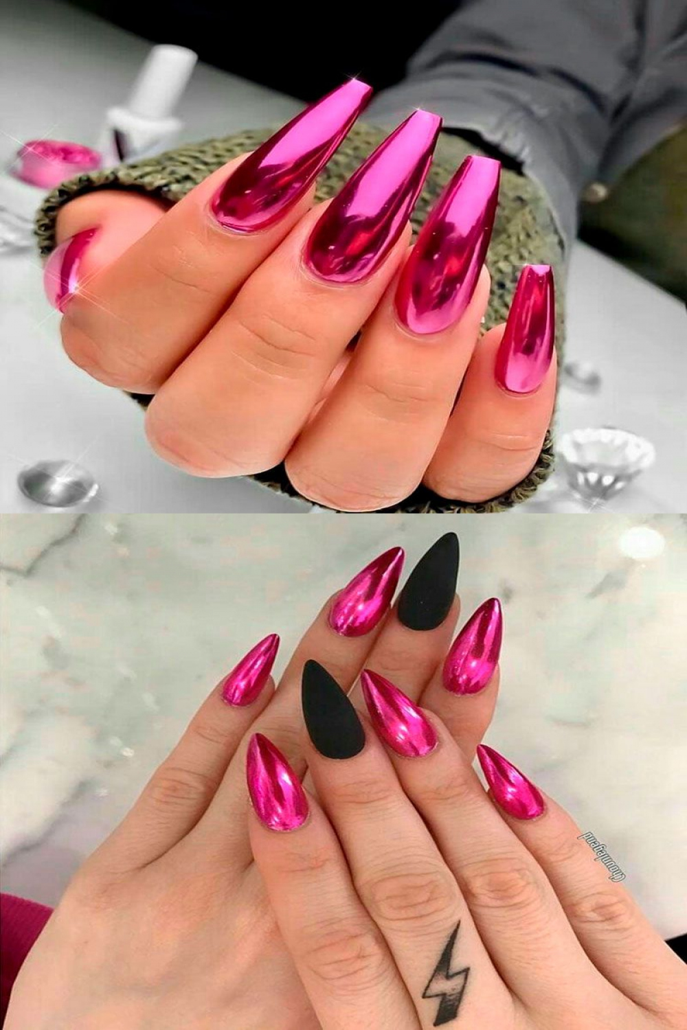 The Best  Chrome Nails to Copy in   Stylish Belles  Pink