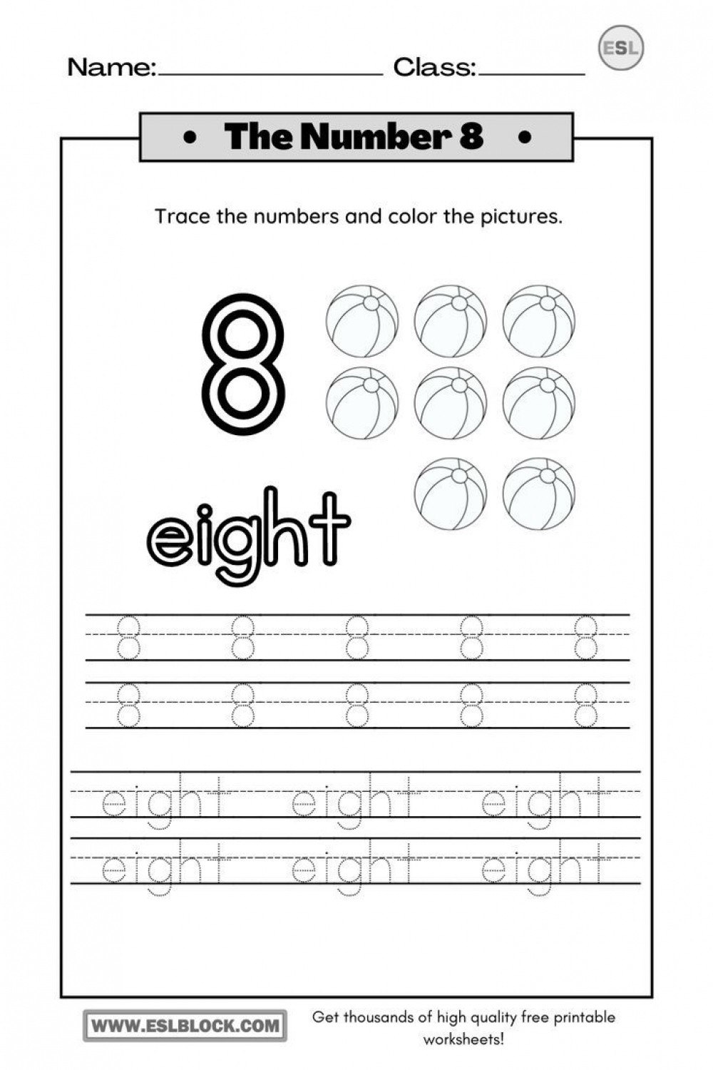 Tracing Number  Worksheets  Tracing worksheets preschool, Parts