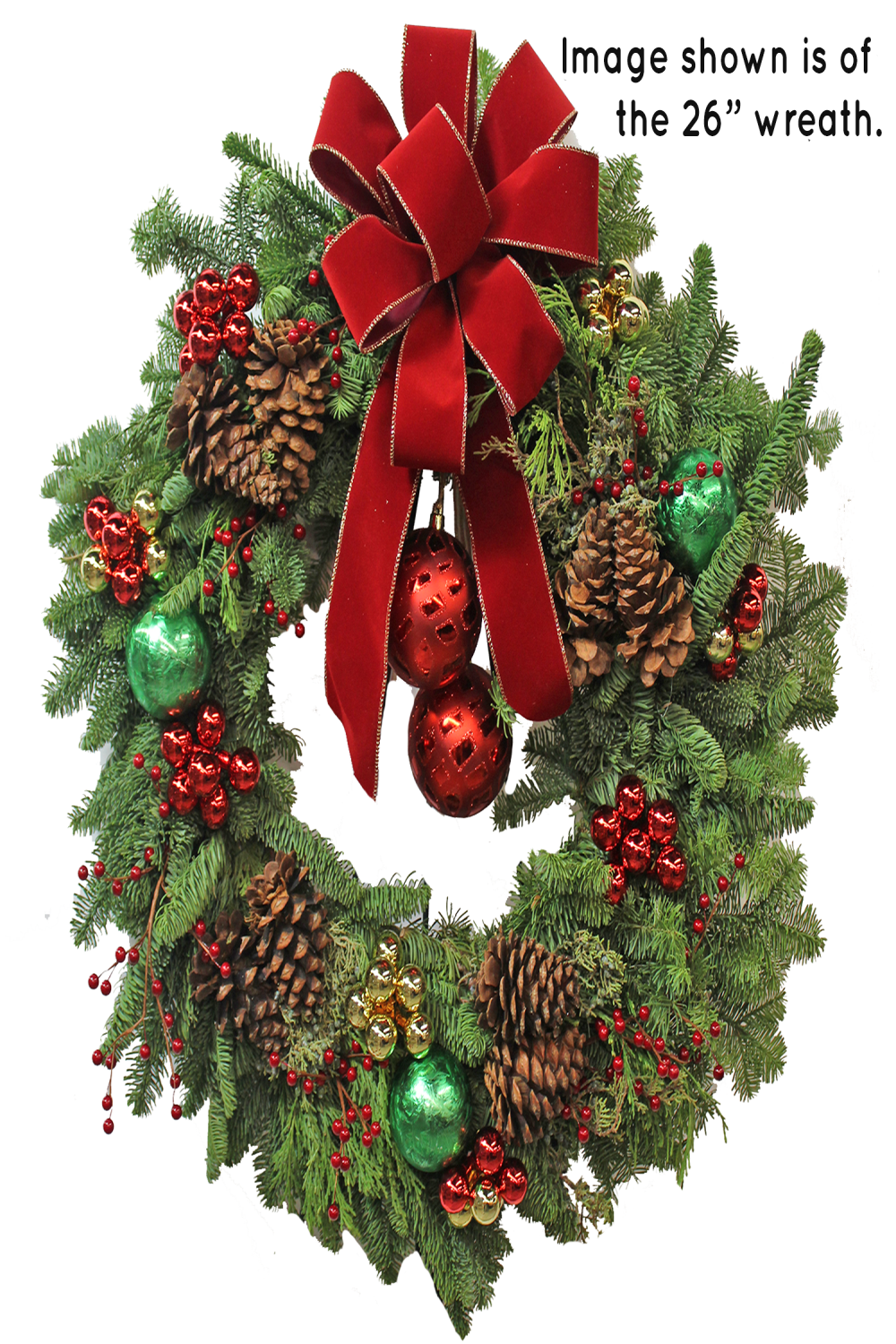 Traditional Christmas Wreath " :: Ashland Addison Florist Co.