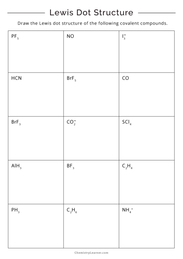 85 Lewis Dot Structures Worksheet 1