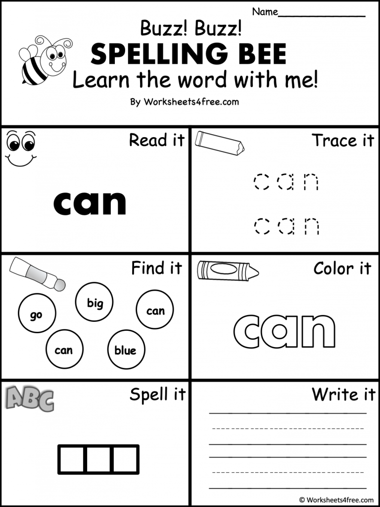 85 Sight Word Can Worksheet 45