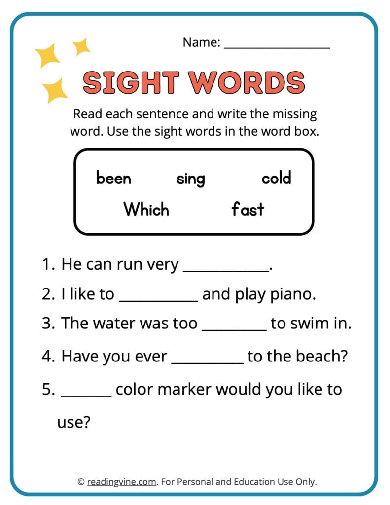 85 Sight Word Can Worksheet 85