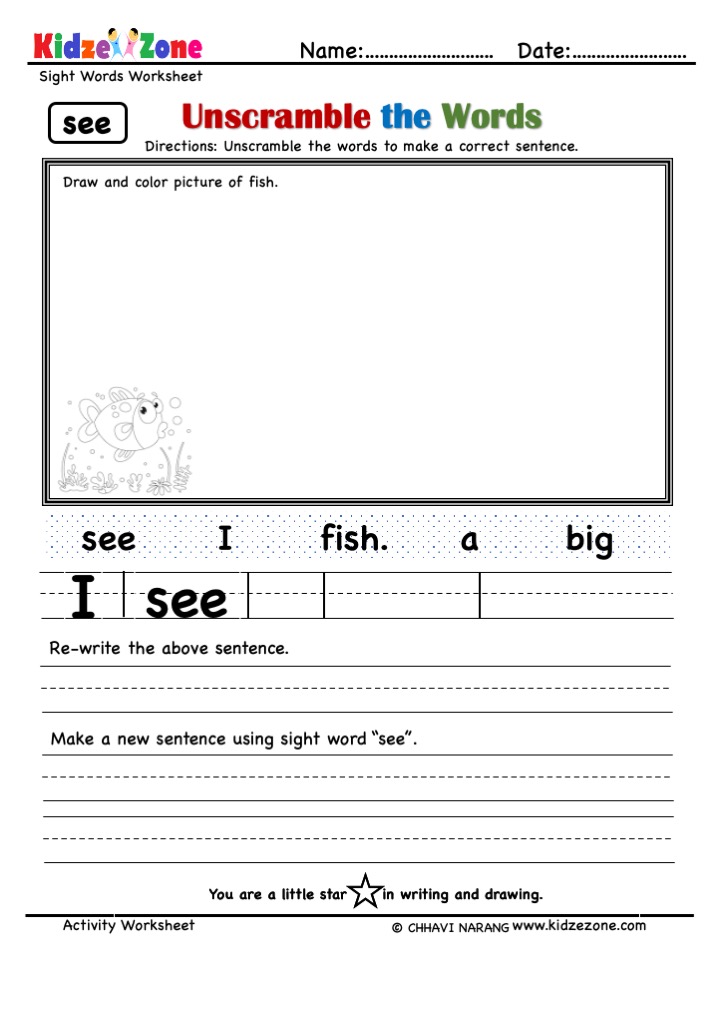 85 Sight Word Sentences Worksheets 31