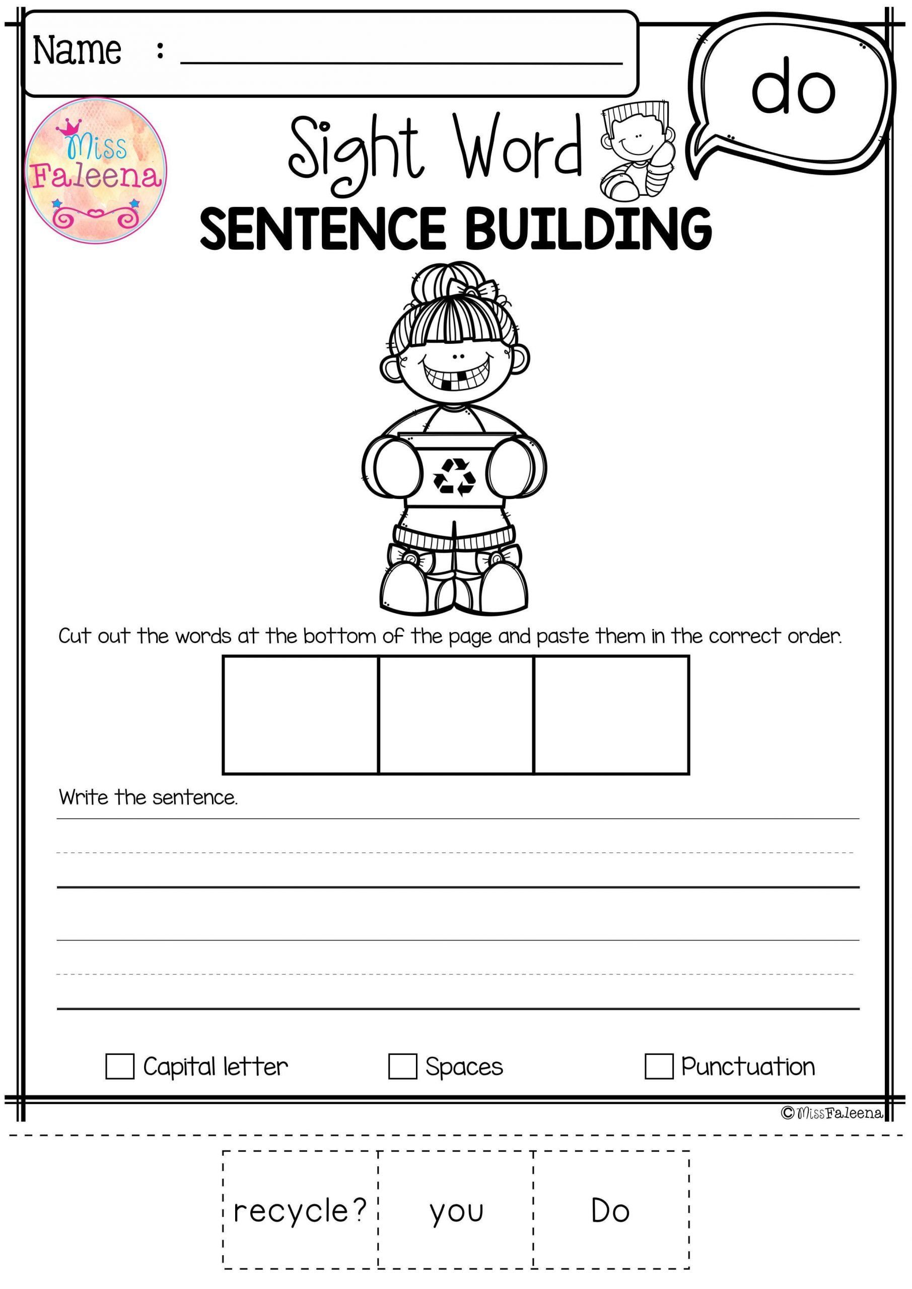 85 Sight Word Sentences Worksheets 41