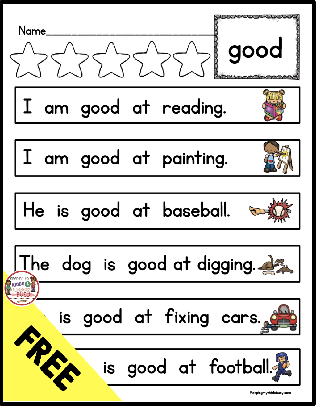 85 Sight Word Sentences Worksheets 47