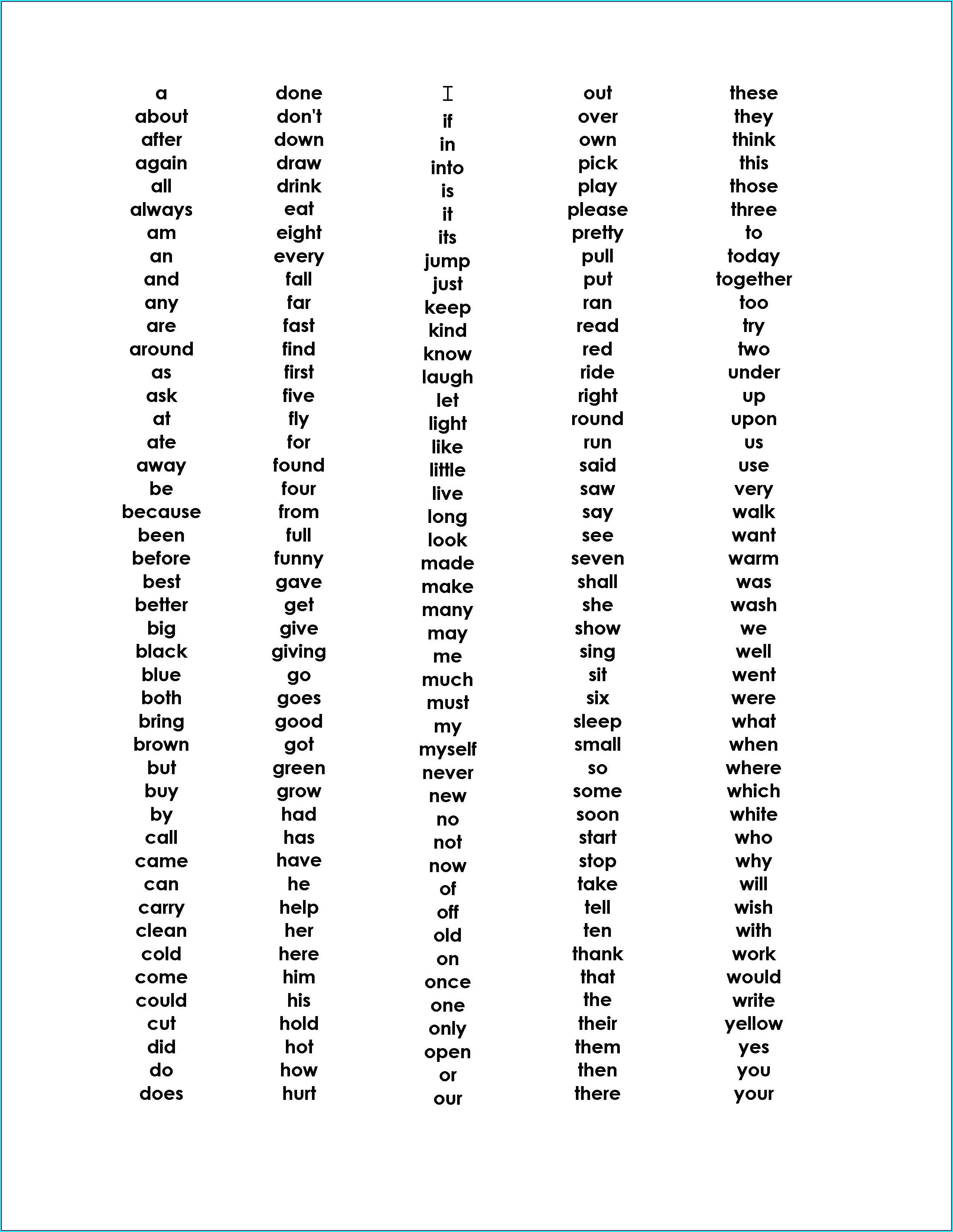 85 Sight Word Sentences Worksheets 55