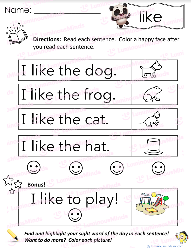 85 Sight Word Sentences Worksheets 56