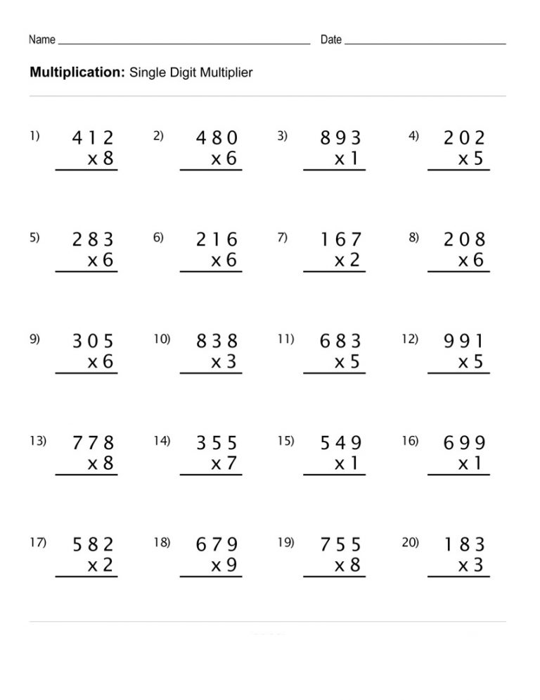 Get 85 Multiplication Worksheets 4Th Grade Ideas 38