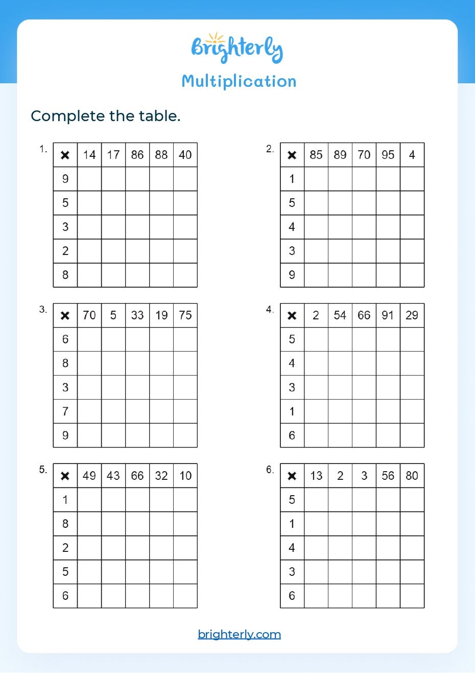 Get 85 Multiplication Worksheets 4Th Grade Ideas 39