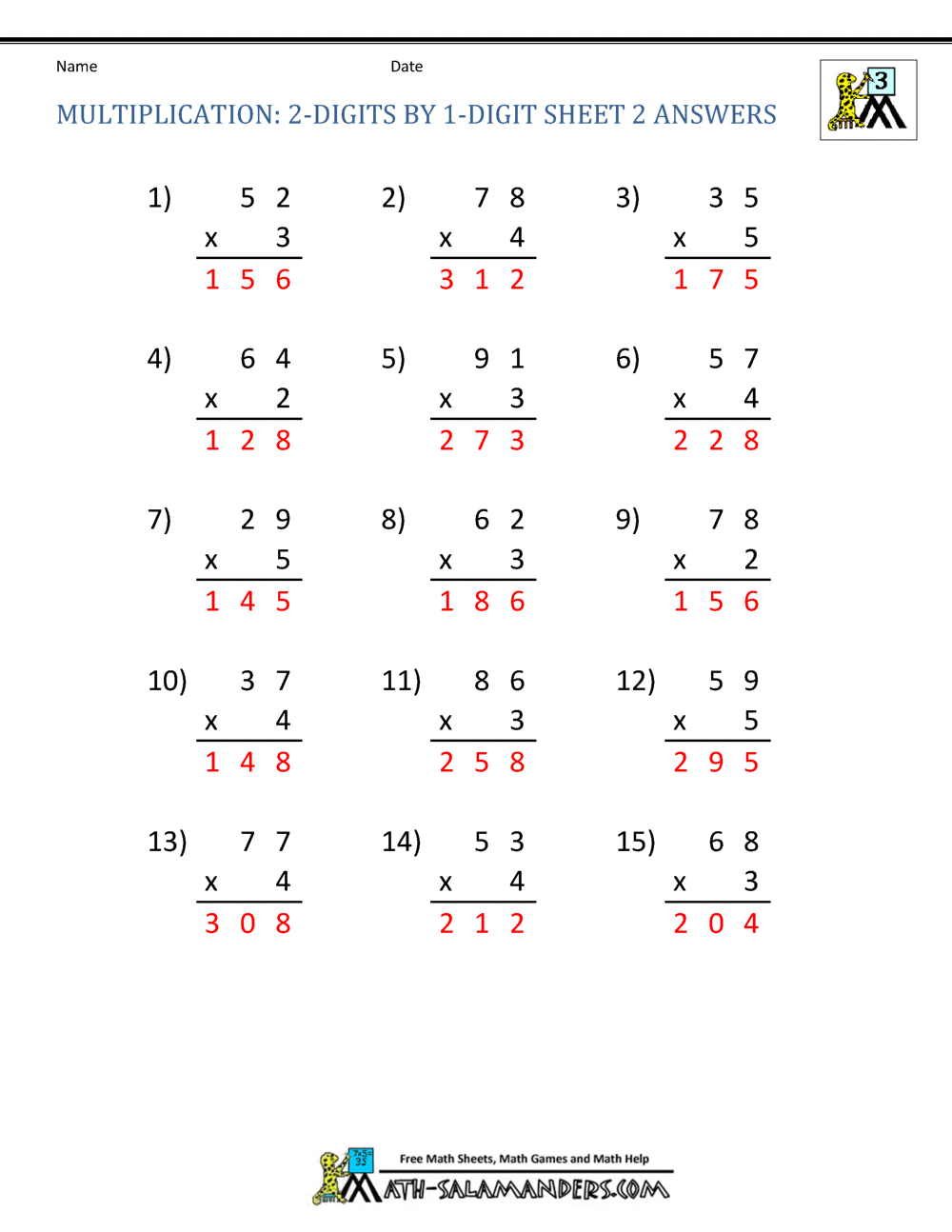 Get 85 Multiplication Worksheets 4Th Grade Ideas 78