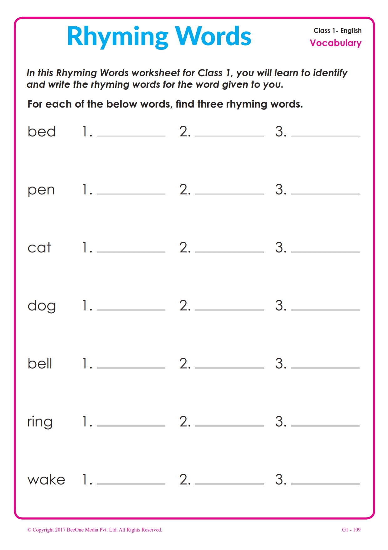 Get 85 Rhyming Worksheets 1St Grade Ideas 5