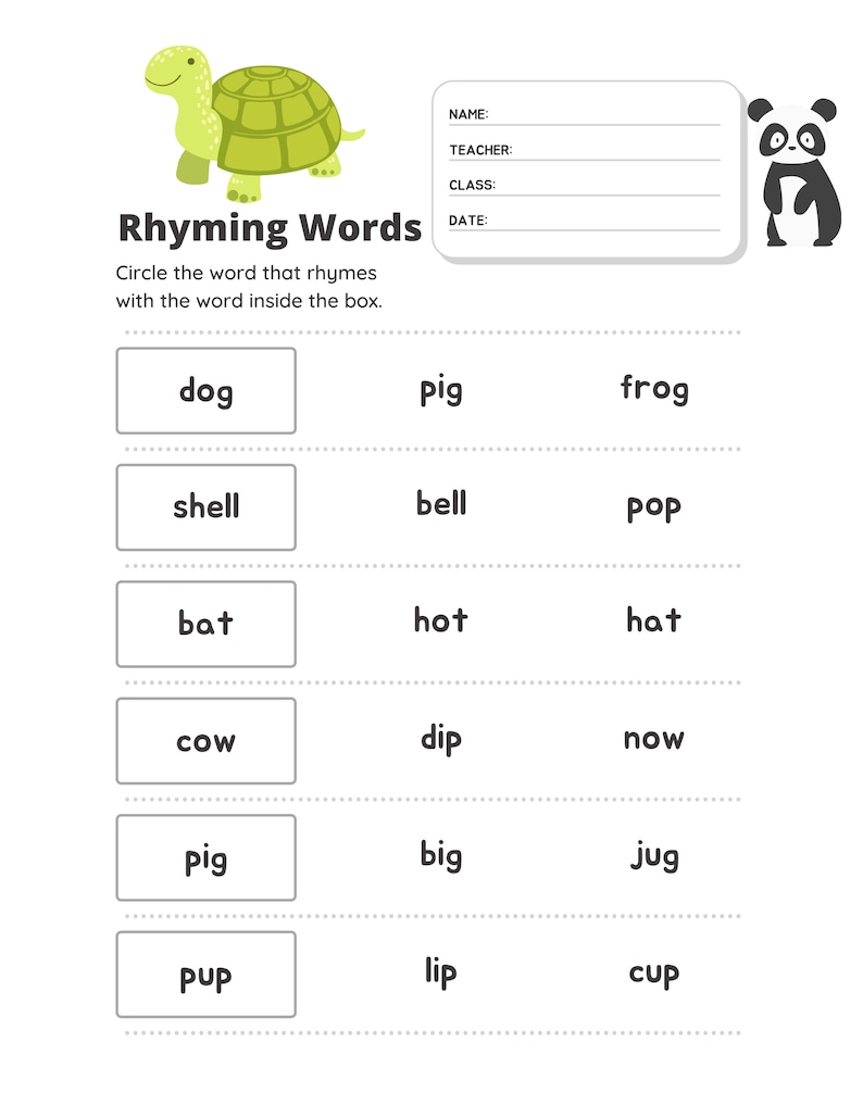 Get 85 Rhyming Worksheets 1St Grade Ideas 52