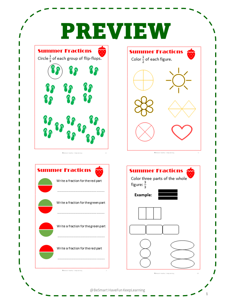 Get 85 Summer Fractions Worksheet Ideas 1