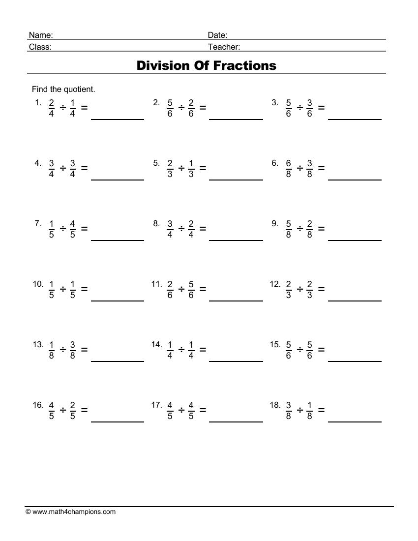 Get 85 Summer Fractions Worksheet Ideas 4