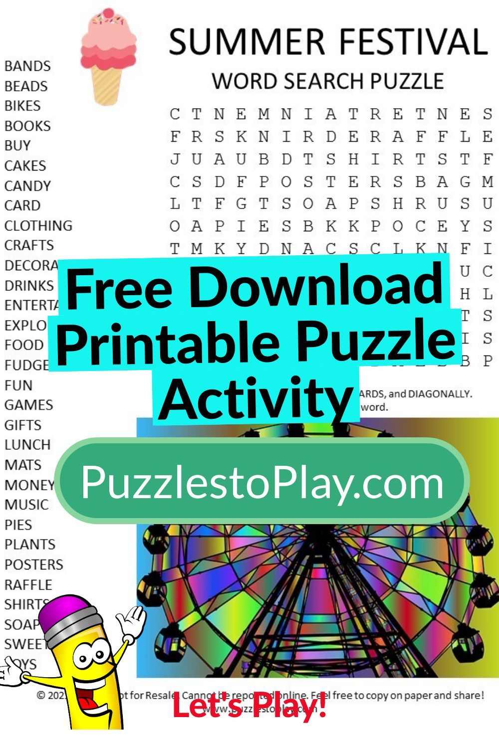 Printable 50 Festival Word Search 20