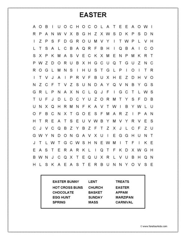 Printable 50 Festival Word Search 31