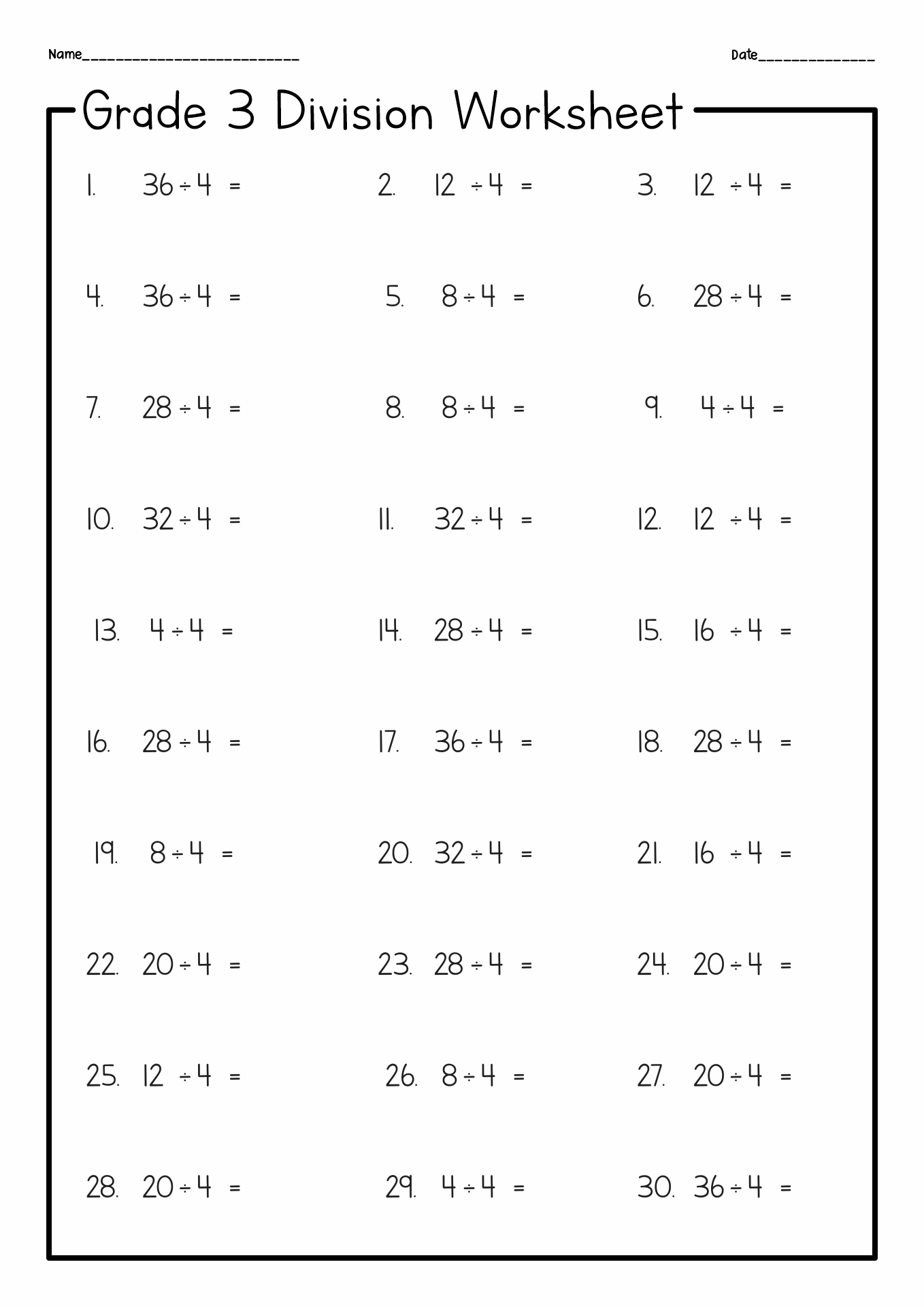 Save 85 Division Worksheets 3Rd Grade 74