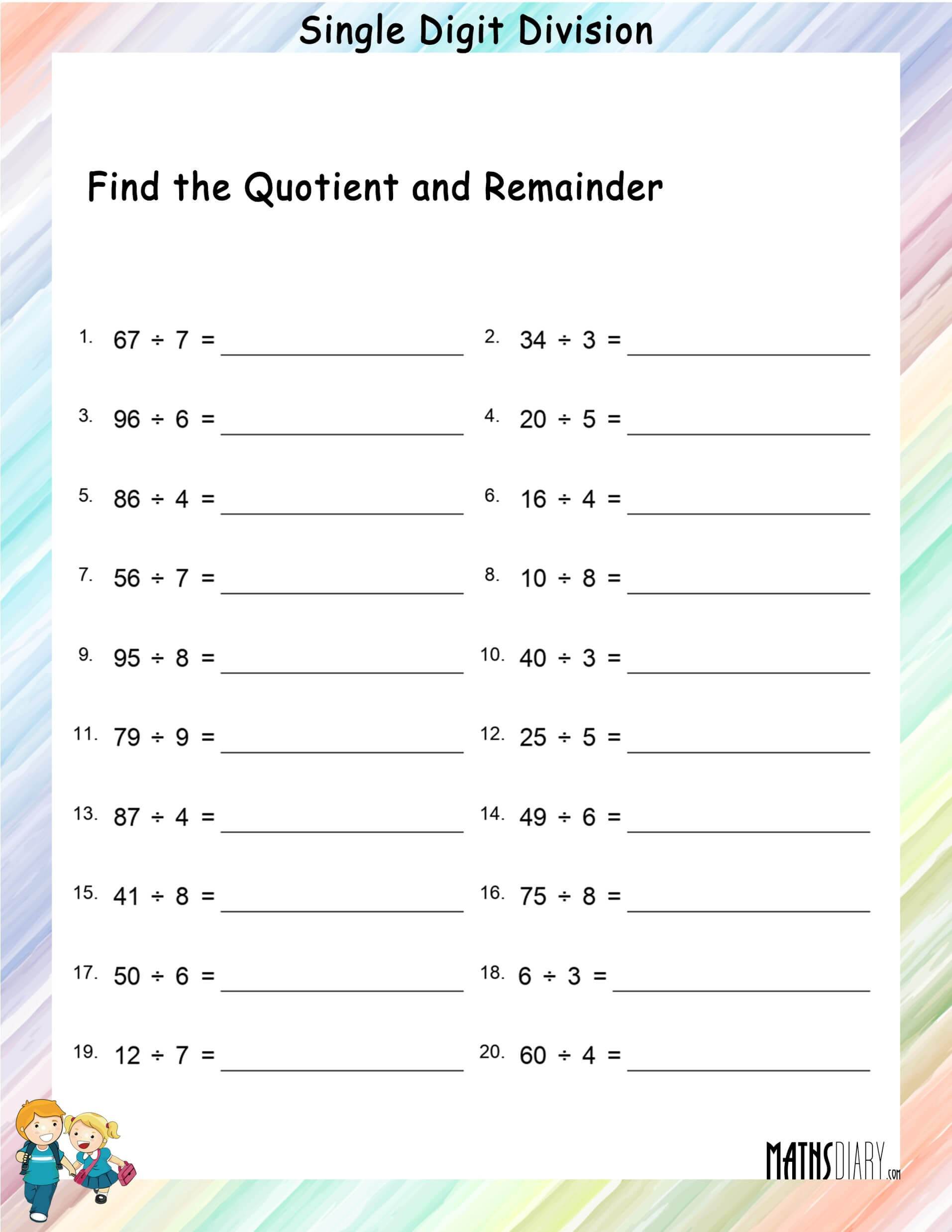 Save 85 Division Worksheets 3Rd Grade 85