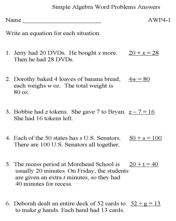 Save 85 Math Word Problem Worksheets 10