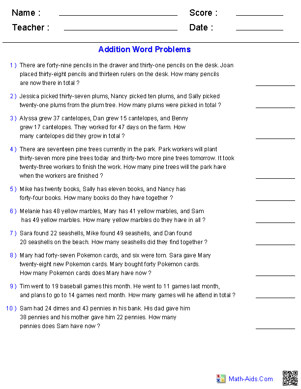 Save 85 Math Word Problem Worksheets 23