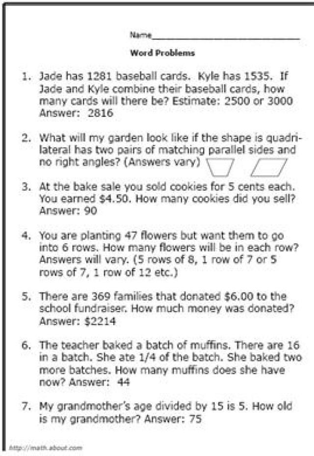 Save 85 Math Word Problem Worksheets 28