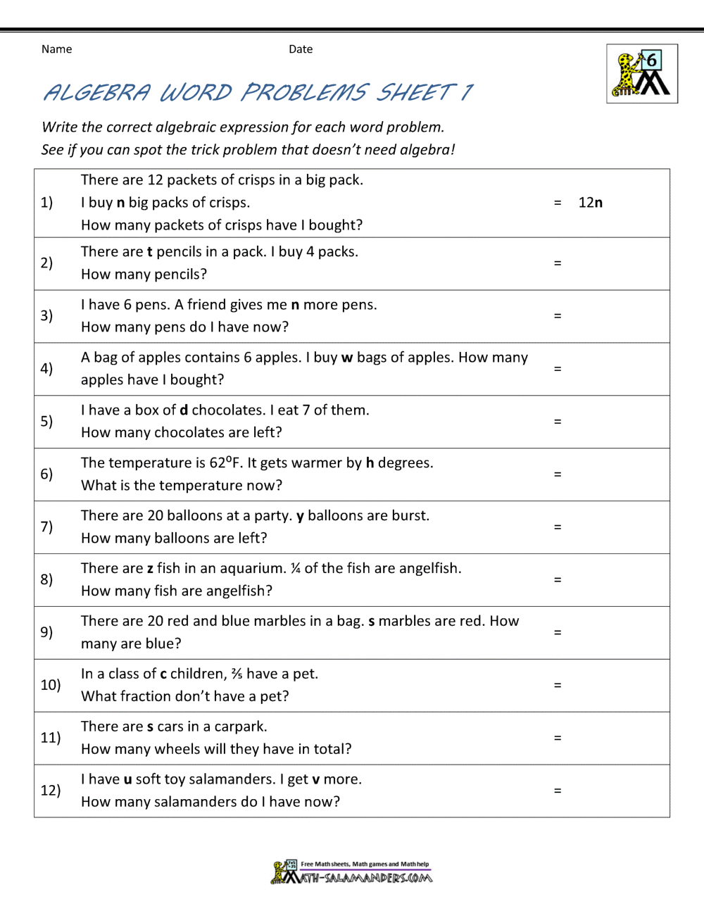 Save 85 Math Word Problem Worksheets 29