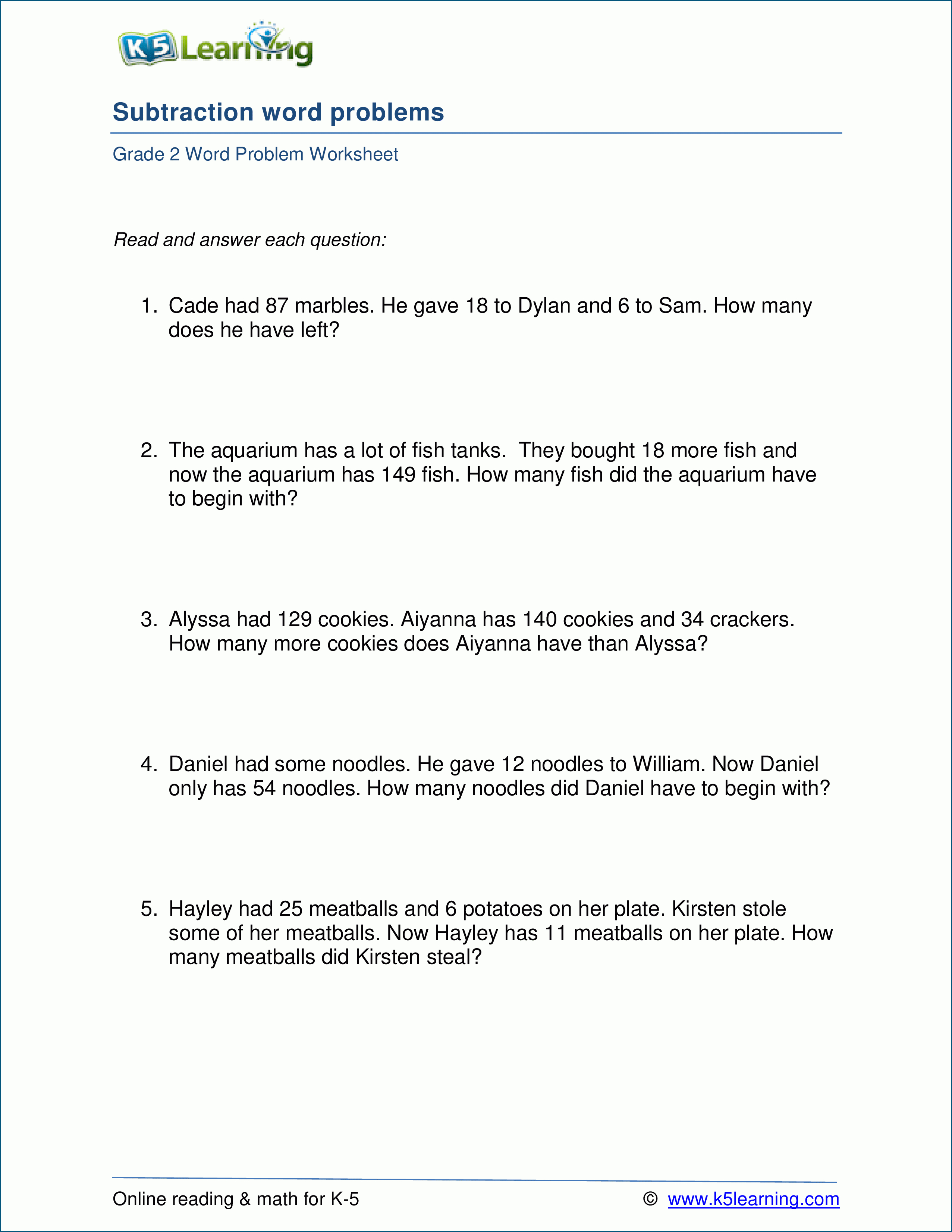 Save 85 Math Word Problem Worksheets 60