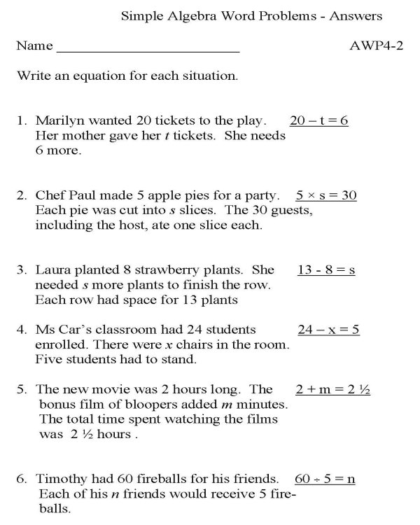 Save 85 Math Word Problem Worksheets 9