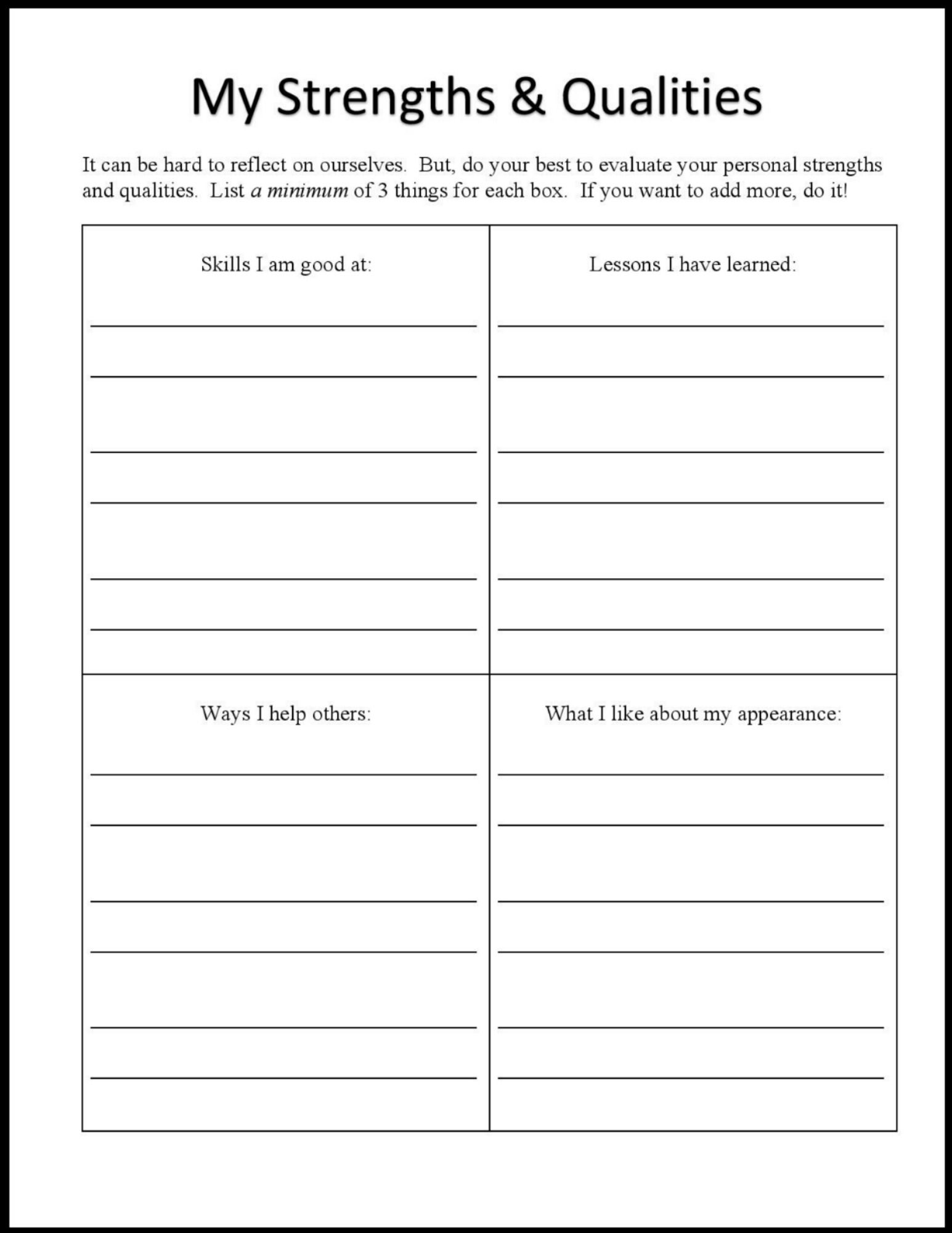 Best 45 Self Worth Worksheets Ideas 16