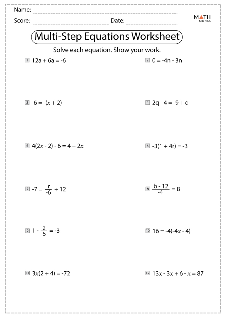 Best 45 Solving Multi Step Equations Worksheets Pdf Ideas 1