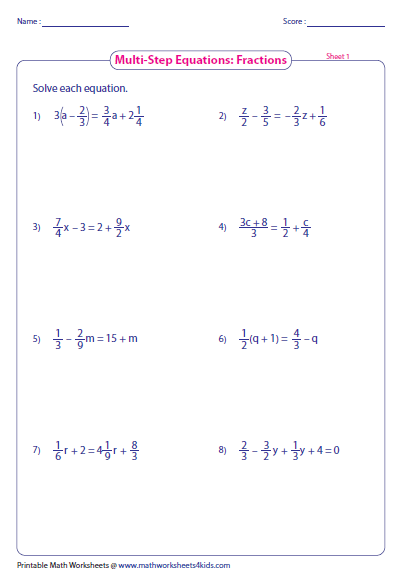 Best 45 Solving Multi Step Equations Worksheets Pdf Ideas 3