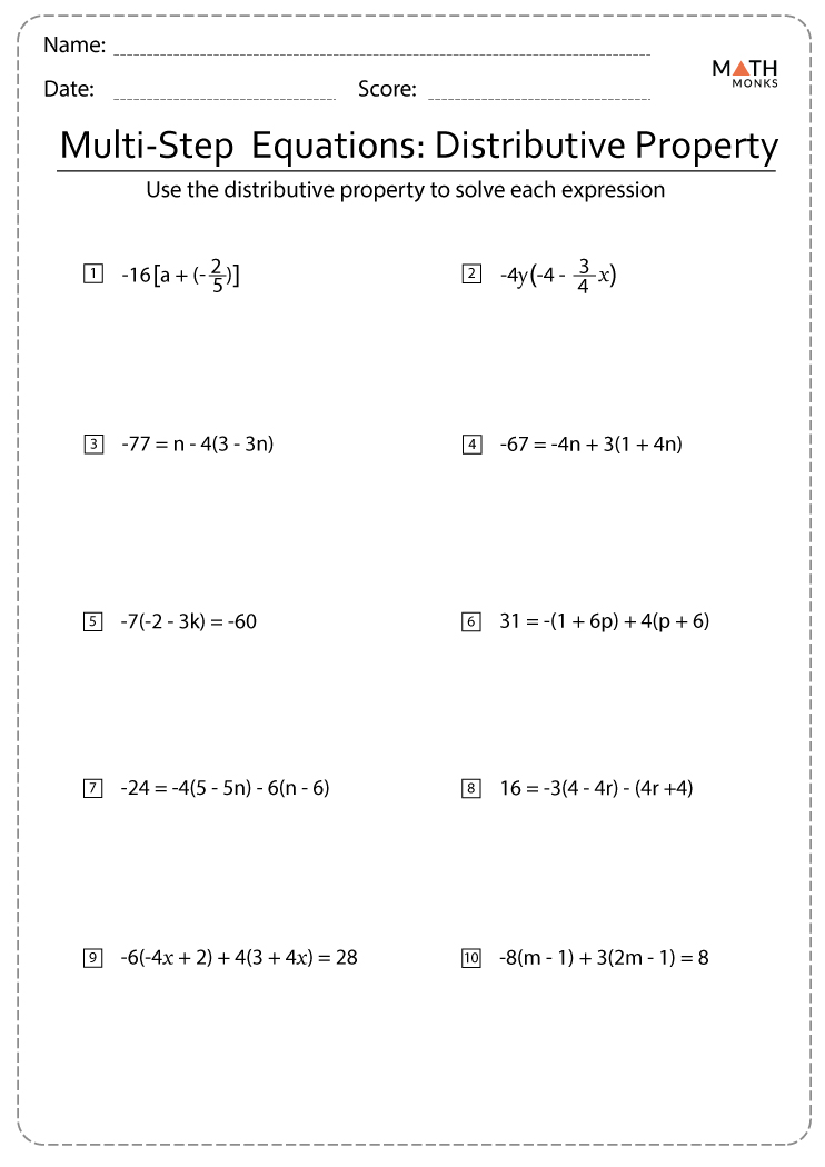 Best 45 Solving Multi Step Equations Worksheets Pdf Ideas 7