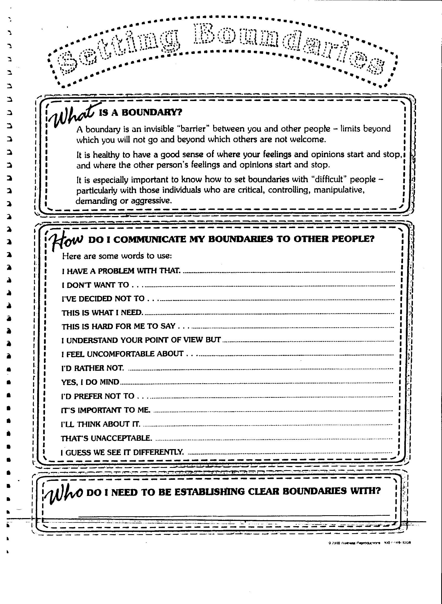 Best 50 Setting Boundaries Worksheets Ideas 39