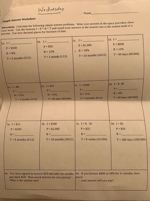 Best 50 Simple Interest Worksheets Ideas 17