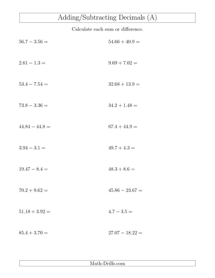 Get 85 Adding And Subtracting Decimals Worksheets Ideas 11