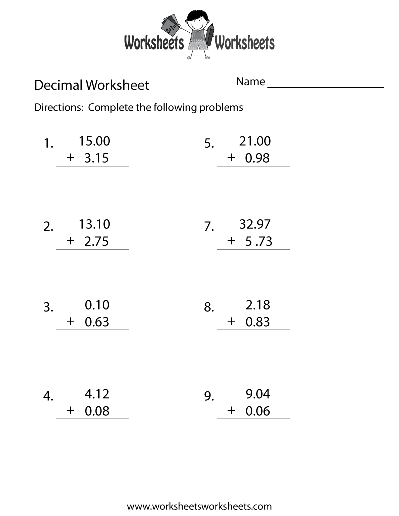 Get 85 Adding And Subtracting Decimals Worksheets Ideas 19