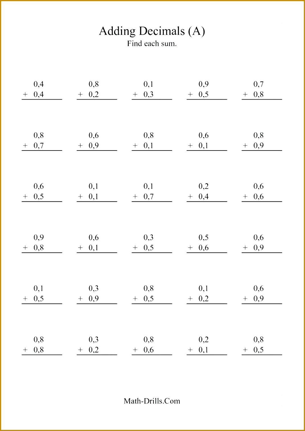 Get 85 Adding And Subtracting Decimals Worksheets Ideas 31