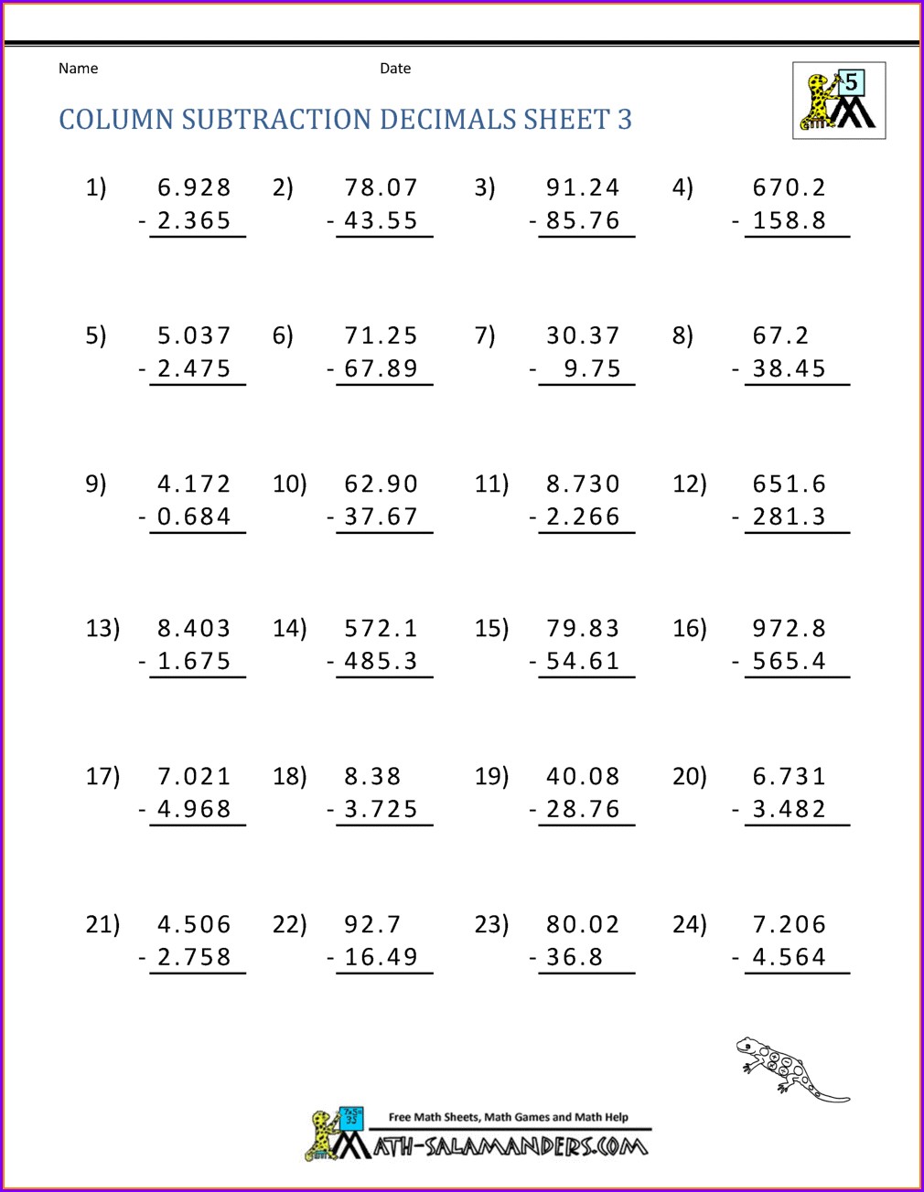 Get 85 Adding And Subtracting Decimals Worksheets Ideas 32