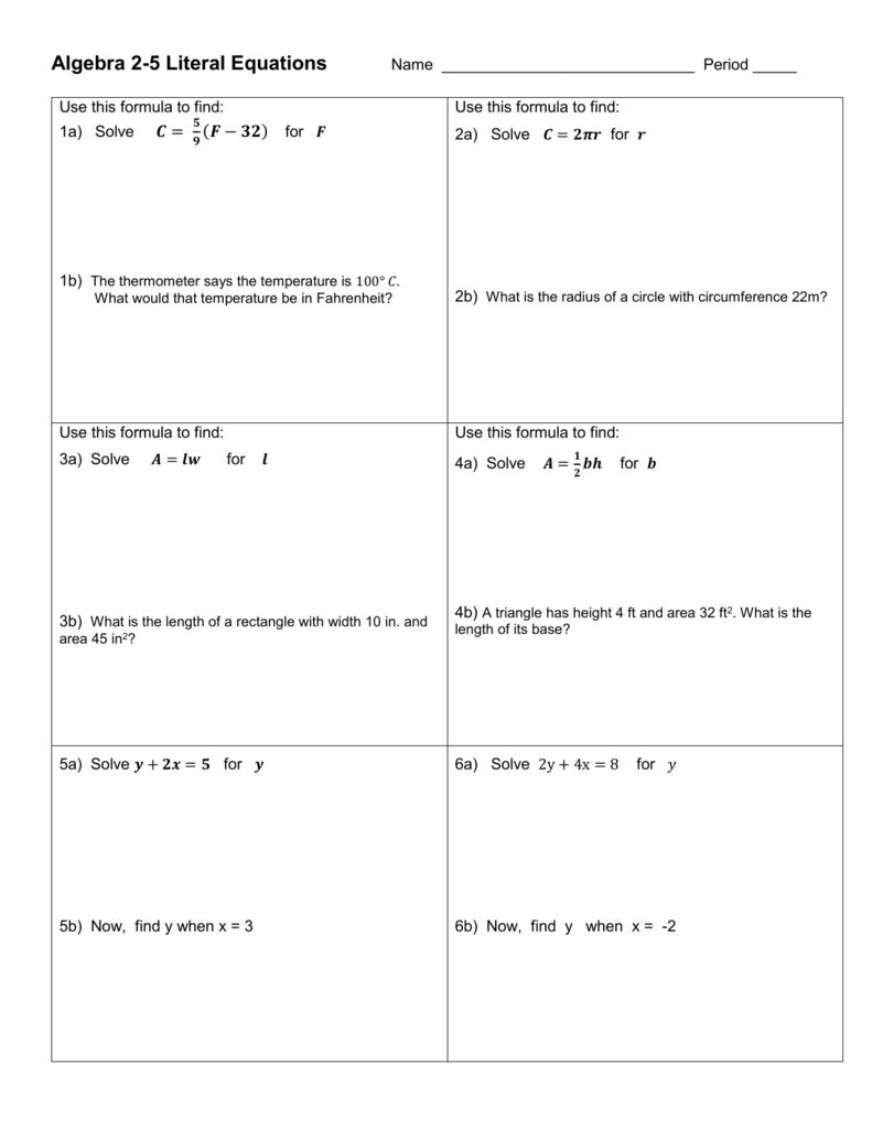 Get 85 Literal Equations Worksheets Ideas 13