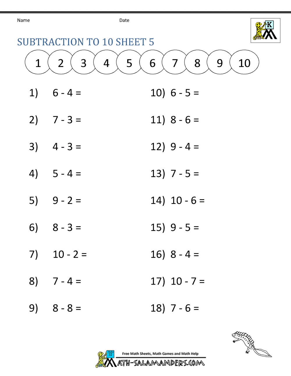 Save 60 Subtraction Worksheets For Kindergarten Ideas 5