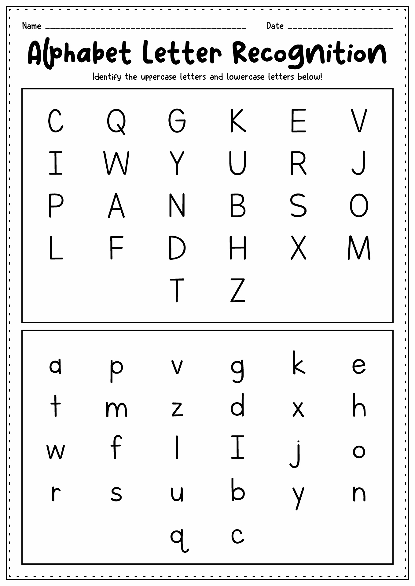 Best 45 Letter Recognition Worksheets Ideas 2