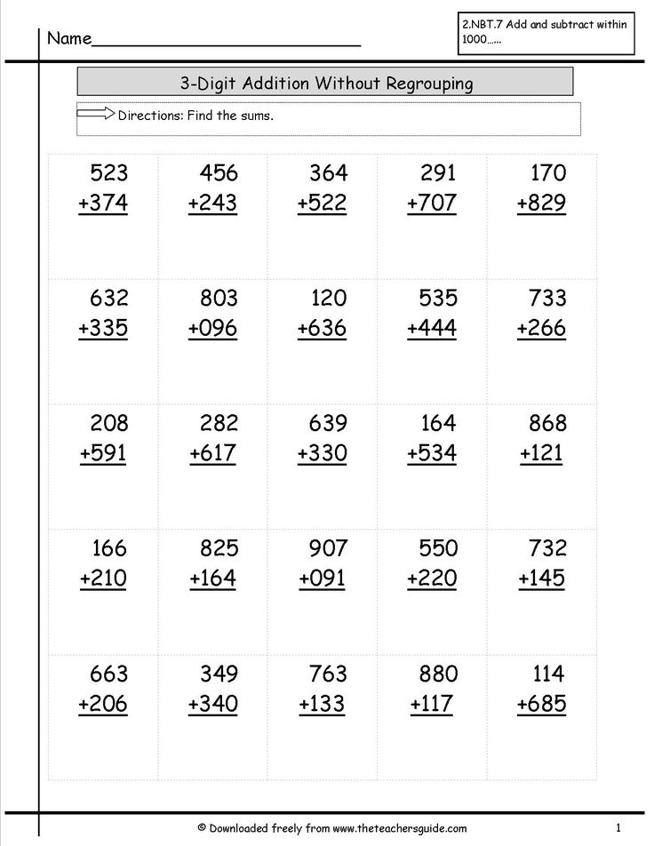 20 3 Digit Addition Worksheets Kindergarten