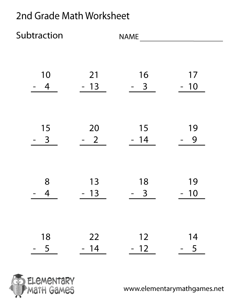 20 Addition And Subtraction Worksheets For 2Nd Grade