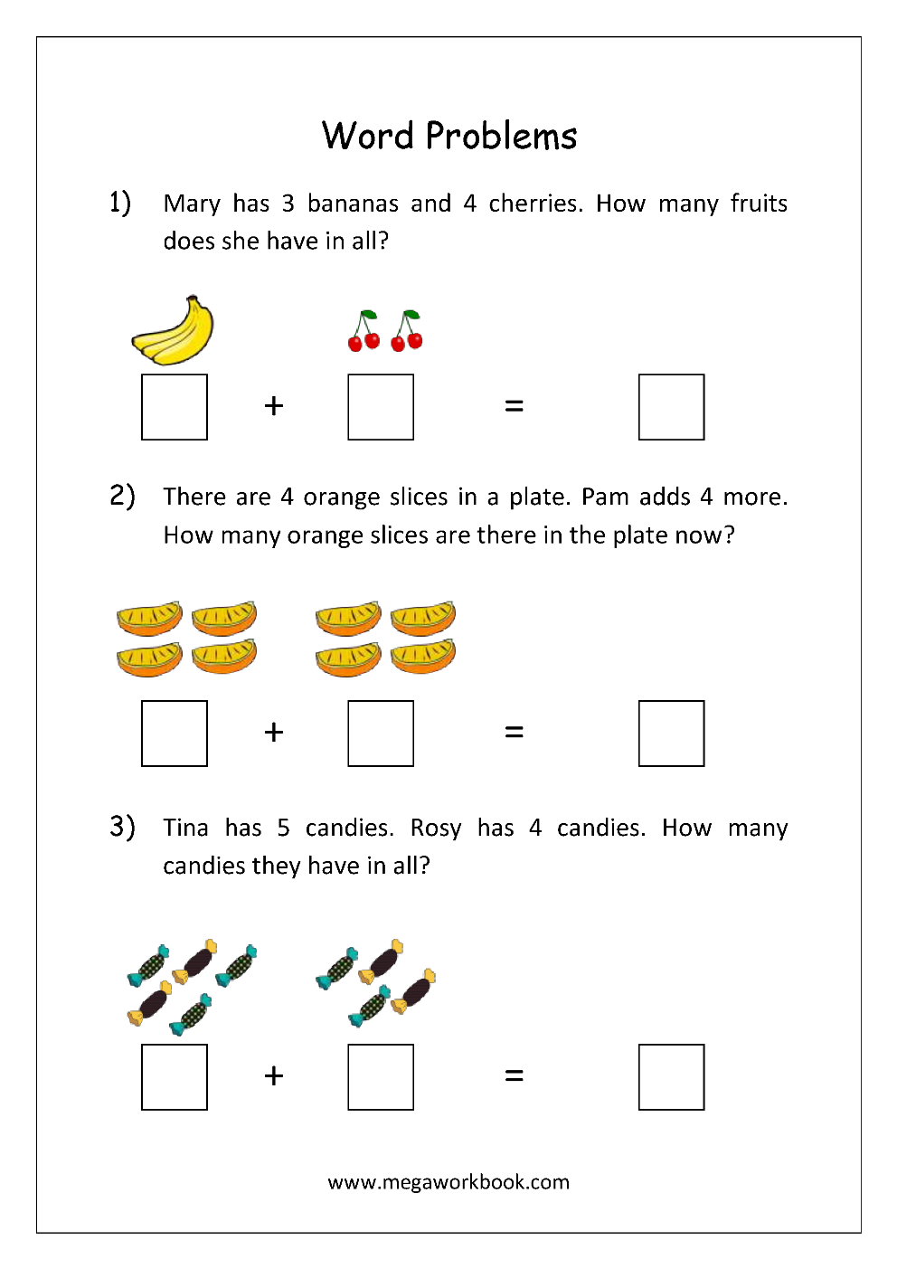 20 Addition Problem Worksheets Kindergarten